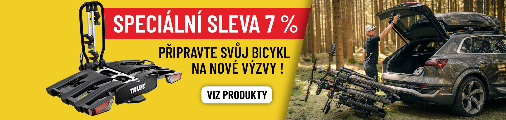 speciální nabídka. sleva 7% na nosiče na jízdních kol